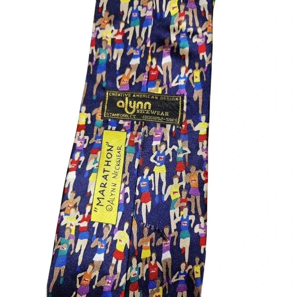 Men's Mararthon Alynn NeckWear‎ 100% Silk Tie Fun Runner Office Casual Whimsical